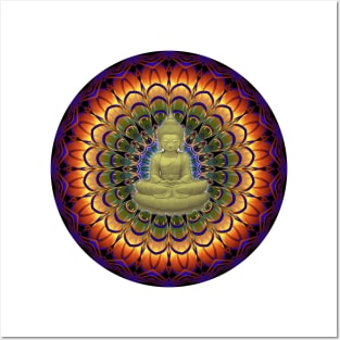 Prismatic Buddha Meditating Zen - Mandala Posters and Art